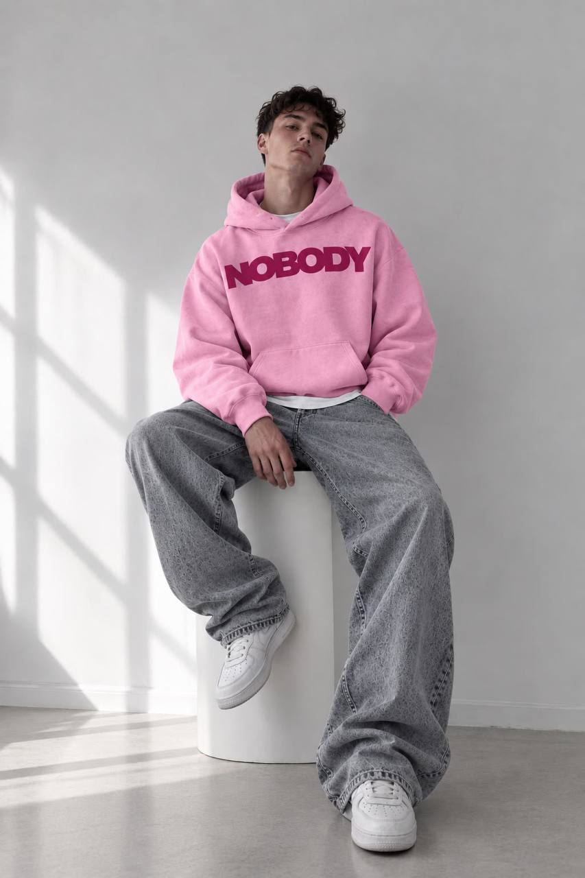 NOBODY BABY PINK HOODIE