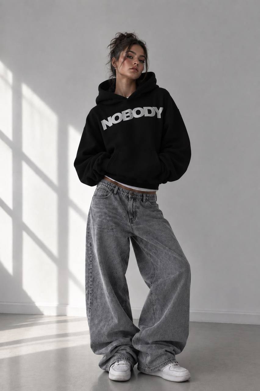 NOBODY BLACK HOODIE