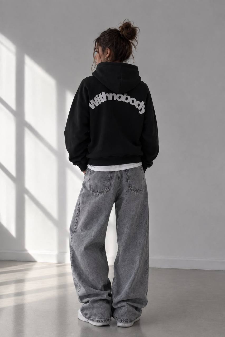 NOBODY BLACK HOODIE